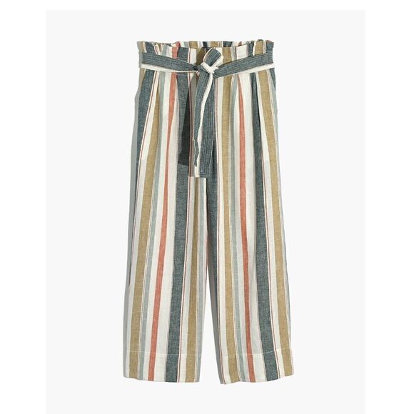 Tie-Waist Huston Pull-On Crop Pants in Stripe | SZ XS - Picture 5 of 12